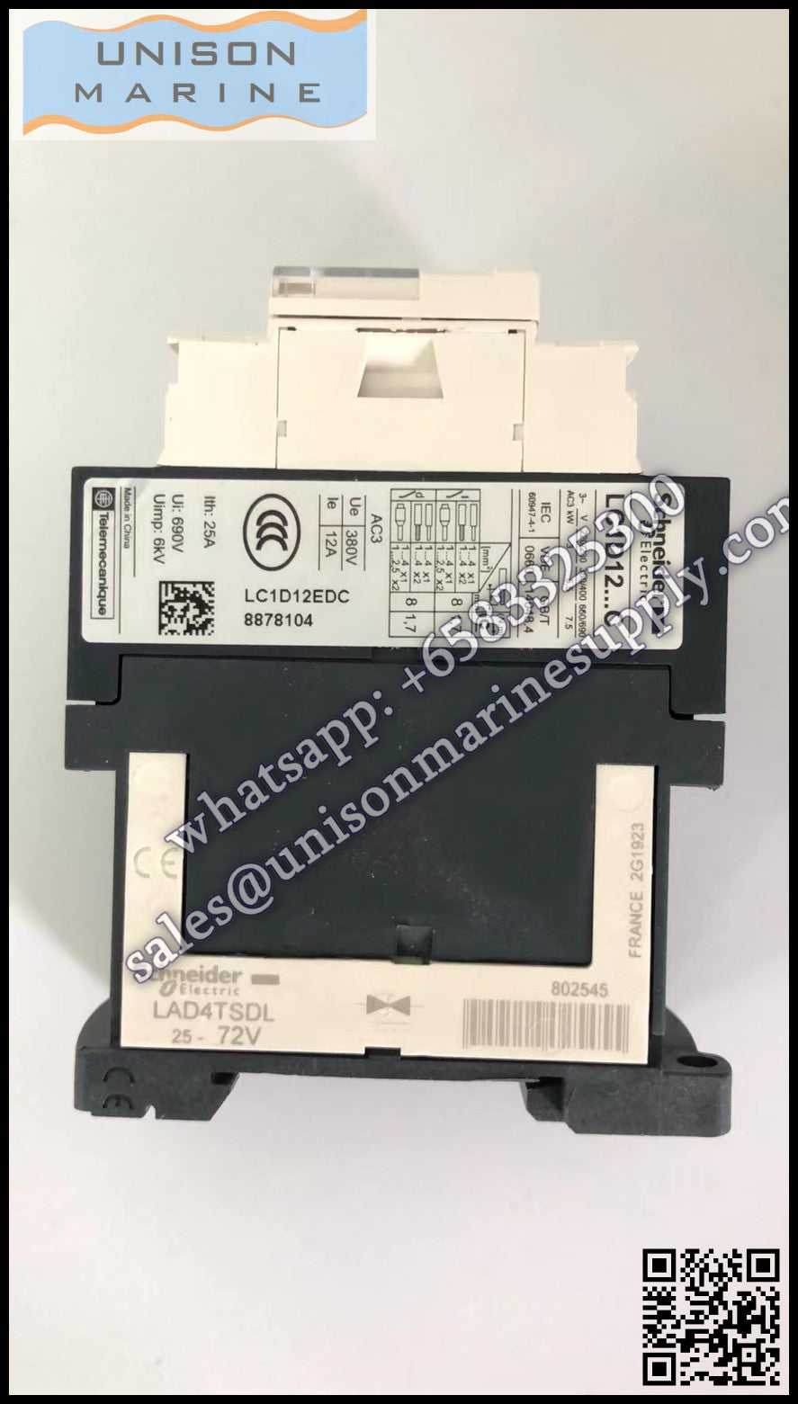 Schneider TeSys Deca Contactors : LC1D12ED7C