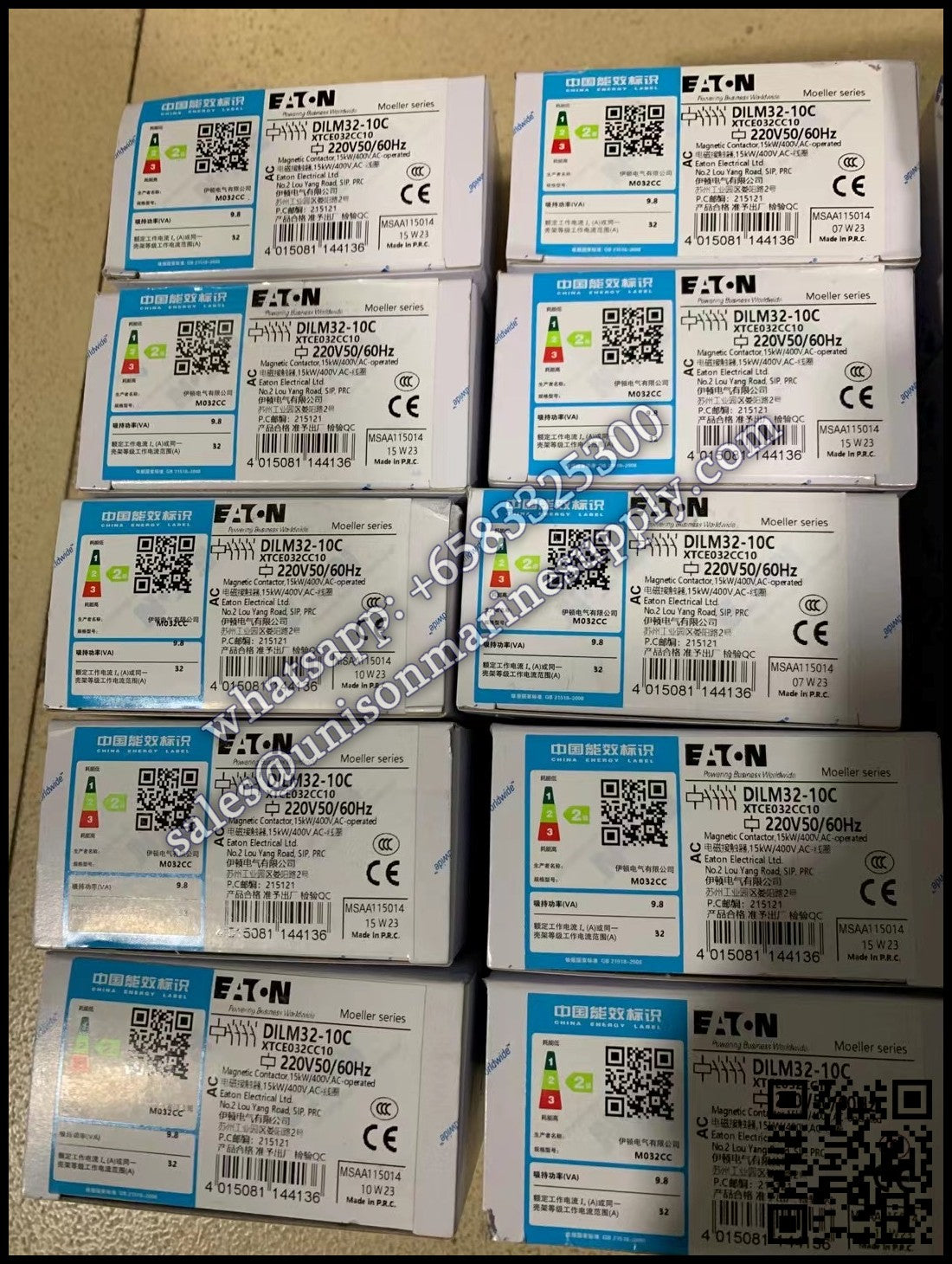 Eaton DILM Contactor, DILM32-10C 220V 50/60Hz Coil  3-Pole