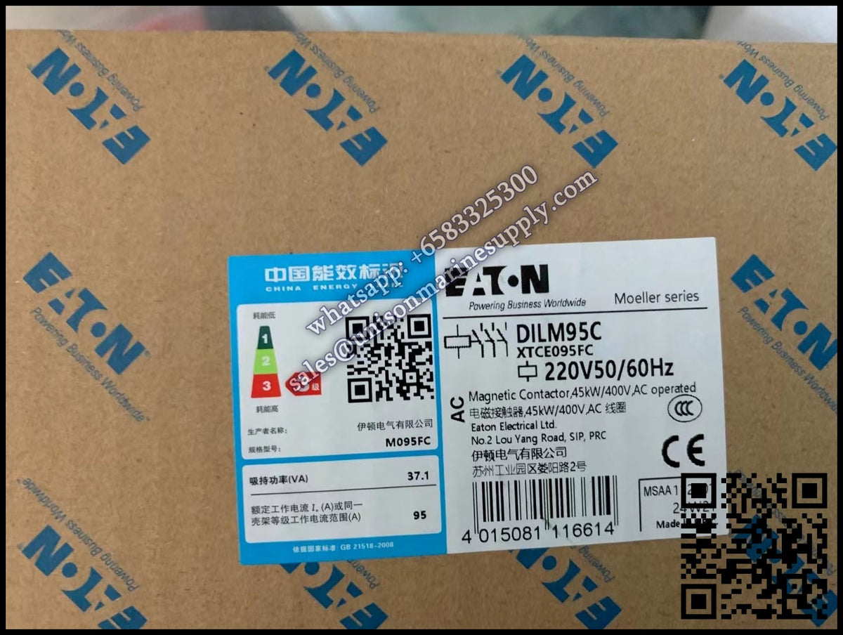 Eaton DILM Contactor, DILM95C 220V 50/60Hz Coil 3-Pole
