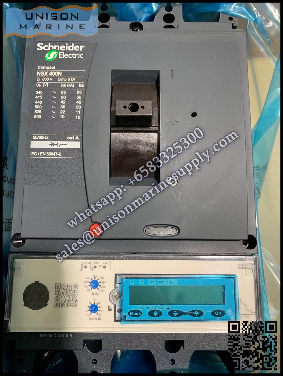 Schneider Electric circuit breaker -  ComPact NSX400N 50kA/415VAC MicroLogic 5.3A 400A 3P3D