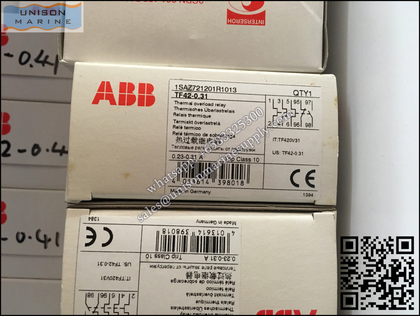 ABB Thermal Overload Relay 1 NO/1 NC:TF42-0.31（0.23~0.31A）,1SAZ721201R1013