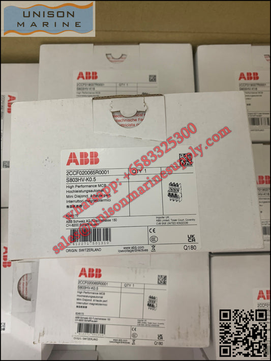 ABB High Performance MCB: S803HV-K0.5, 2CCF020065R0001