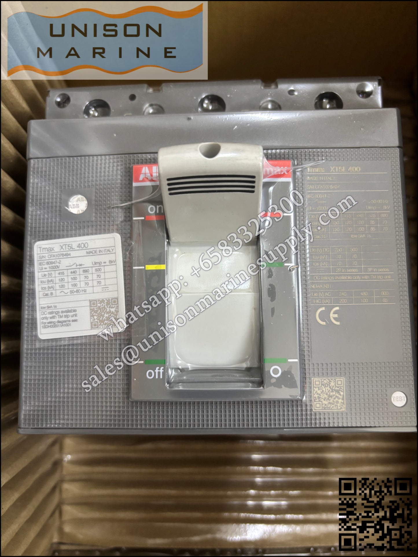 ABB SACE Tmax XT Circuit Breakers: XT5L 400 BREAKING PART 3p F F, 1SDA100562R1