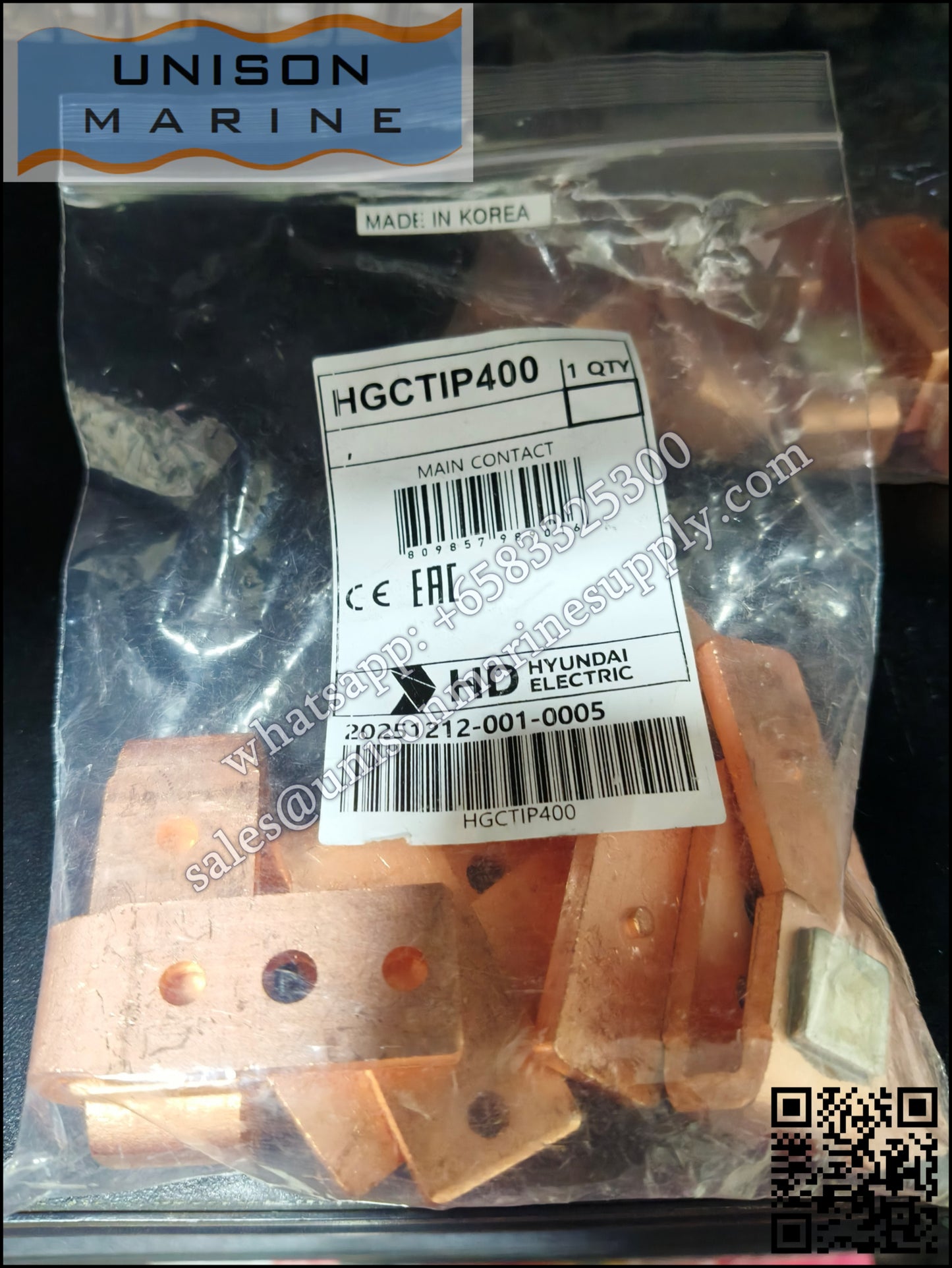 Hyundai Marine Magnetic Contactors Accessories - Main Contact HGCTIP400
