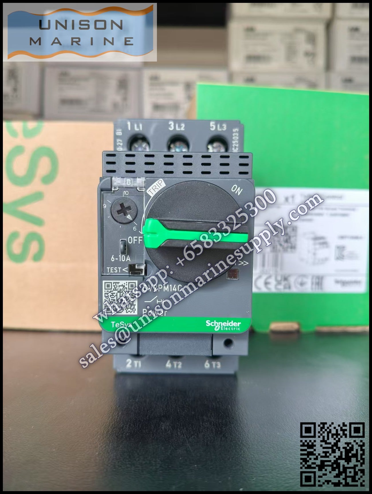 Schneider GV2 Motor circuit breaker: GV2PM14C, 3P 6-10 A