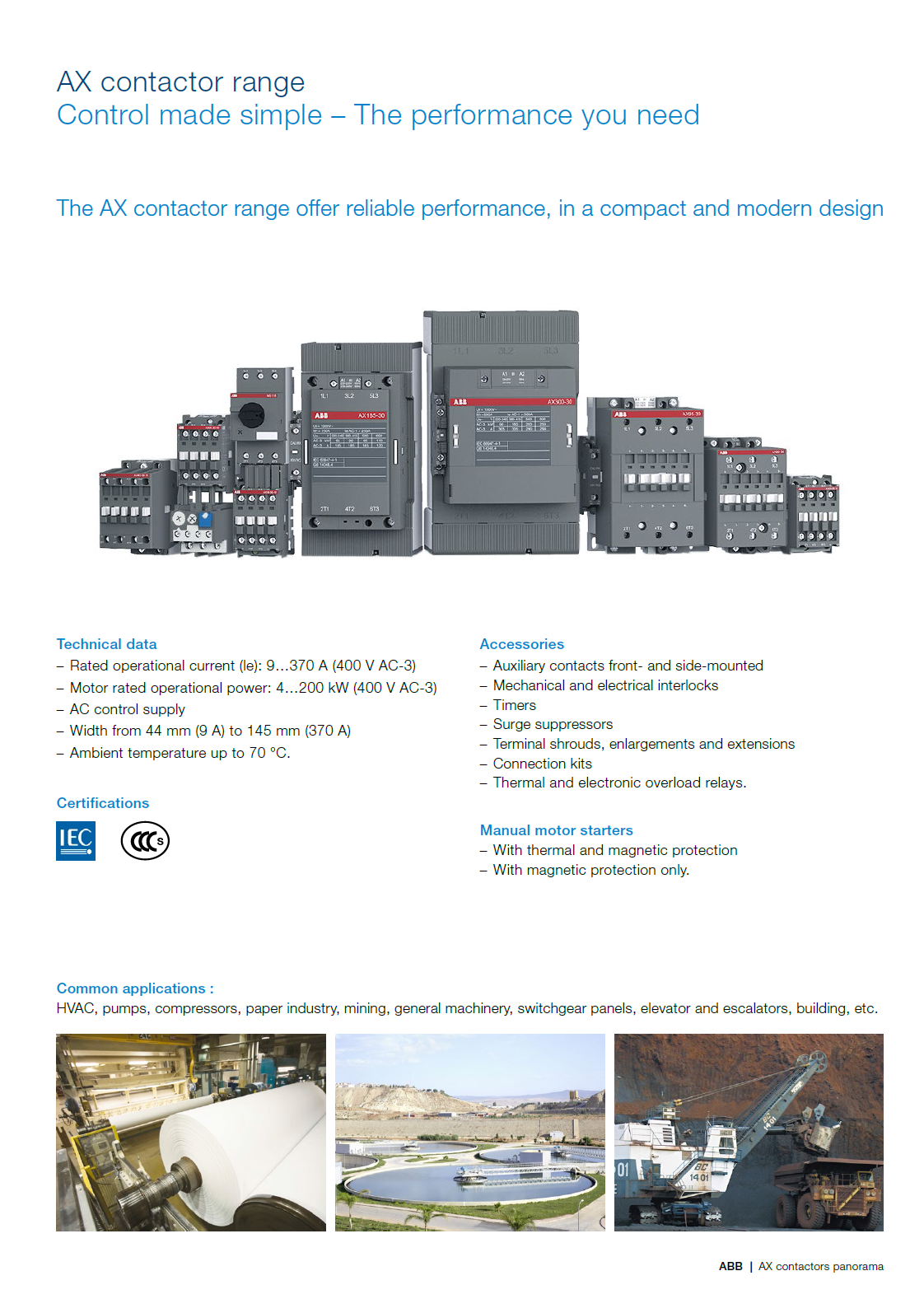 ABB Magnetic Contactors AX Series : AX260-30-11